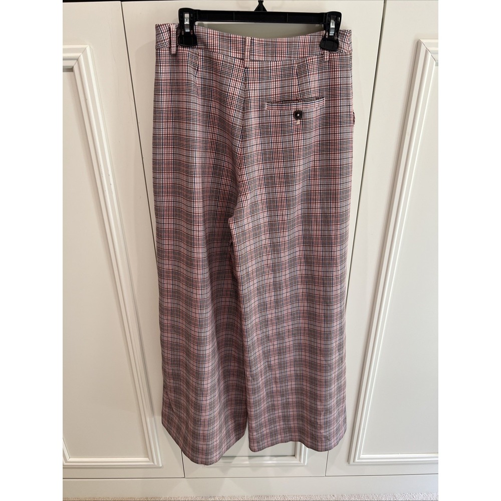 Maeve Anthropologie The Avery Pleated Plaid Wide Leg Pants Sz 8 Preppy Academia - Picture 4 of 10